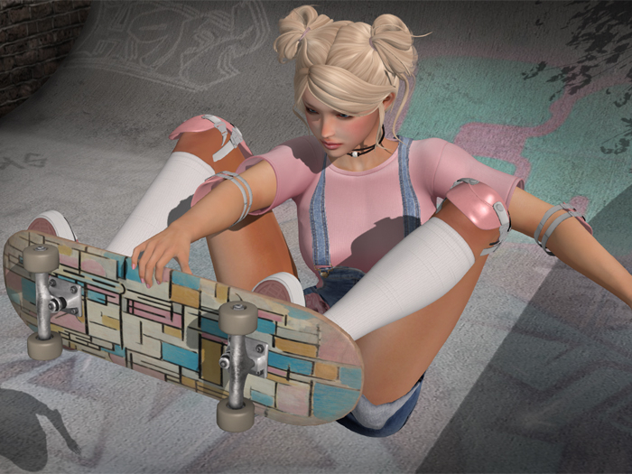 Skateboarding Trick Pose 1