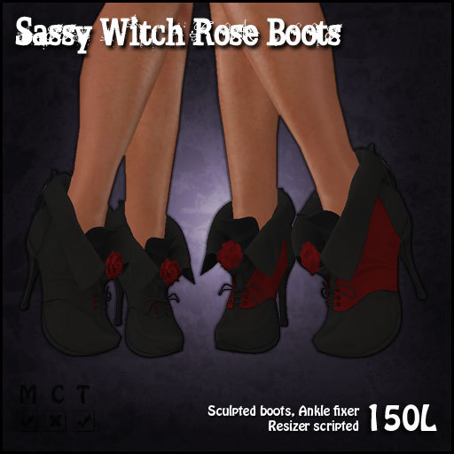 [Sassy Kitty Designs] Witch Rose Boots
