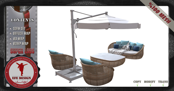 Garden Sofa Set Full Permission Efe Design