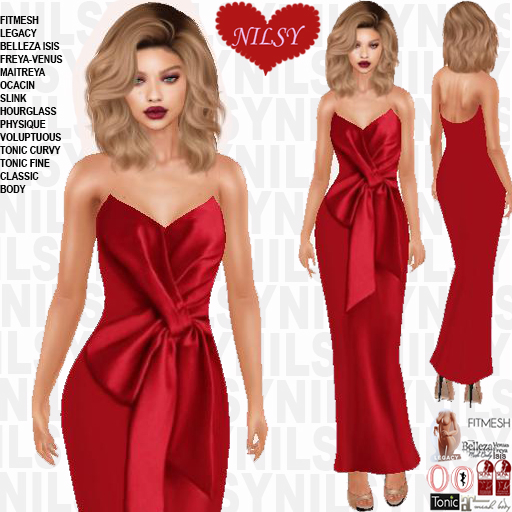 BOW STRAPLESS GOWN,ALL BODIES