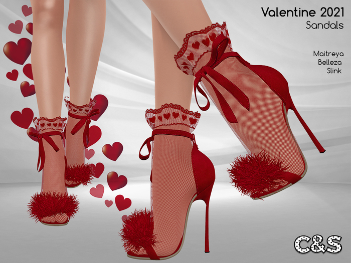 C&S Valentine 2021 Heels & Socks for Maitreya Lara, Slink High and Belleza. 