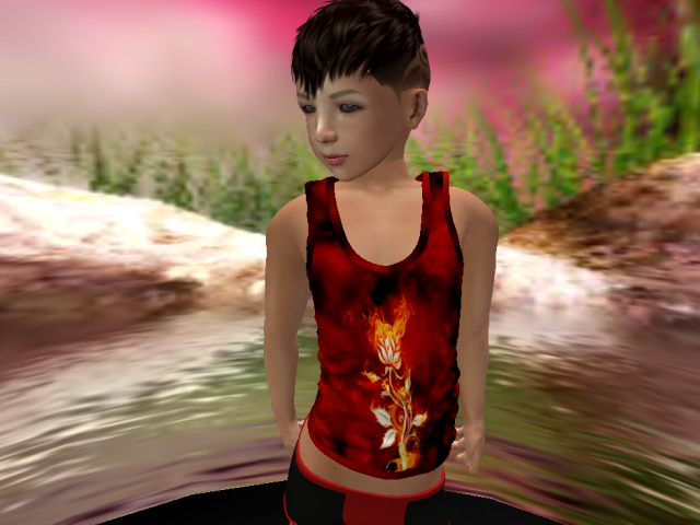 YWIW Tweenster Tank Flaming Flower