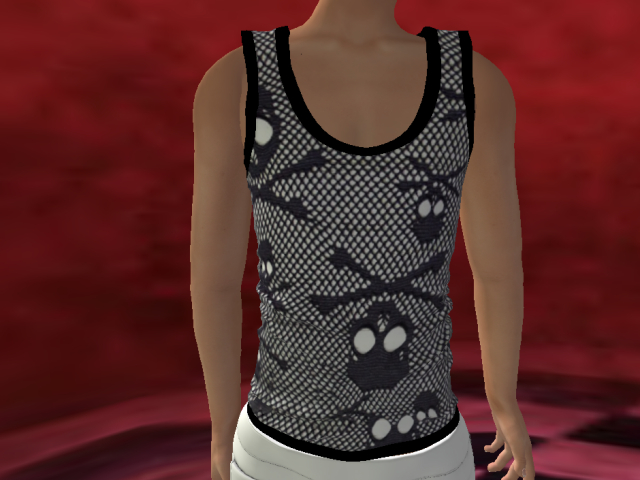 YWIW Tweenster Tank fishnet Skull