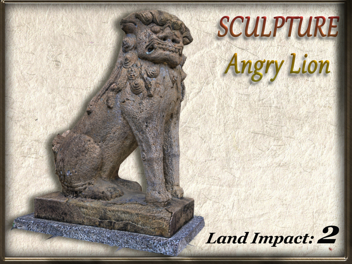 SCULPTURE - Angry Lion (2 Li) Full Perm