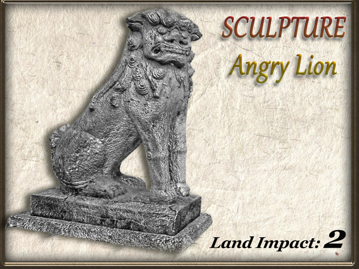 SCULPTURE - Angry Lion (2 Li) Full Perm