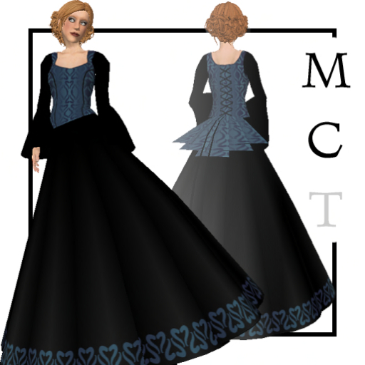 Fortunity medieval gown black-blue [by Pretty Magic]