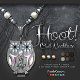 EarthStones Hoot Owl Necklace ~ Winter