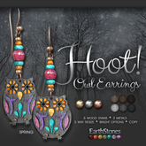 EarthStones Hoot Owl Earrings ~ Spring