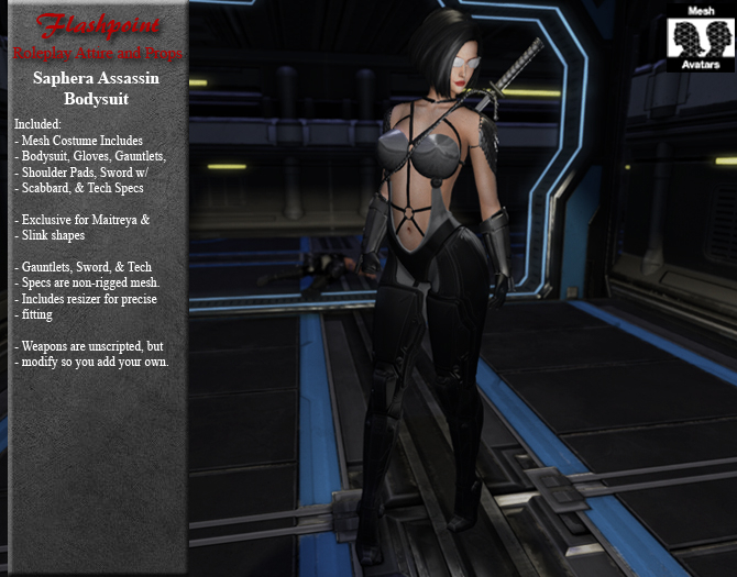 Saphera Assassin Bodysuit - Silver
