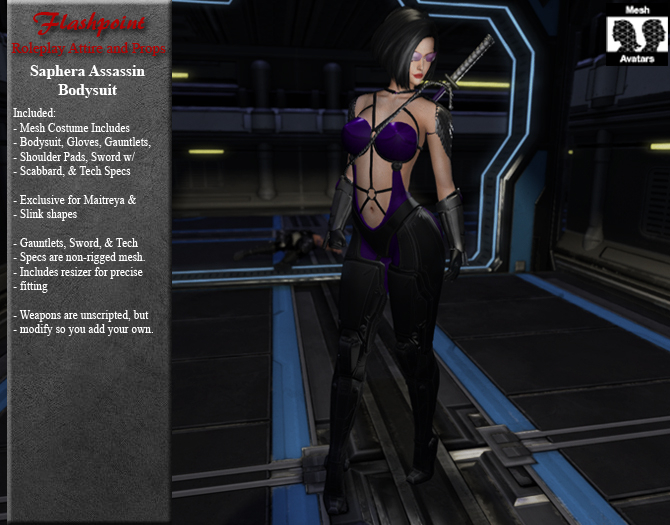 Saphera Assassin Bodysuit - Purple