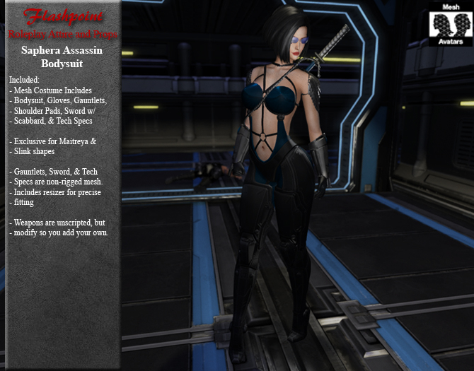 Saphera Assassin Bodysuit - Blue