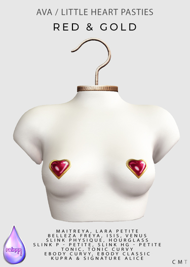 rainnn - Ava - Little Heart Pasties [Red]