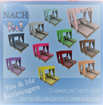 Second Life Marketplace - NACH You and Me Sunlounger Shocking Pink