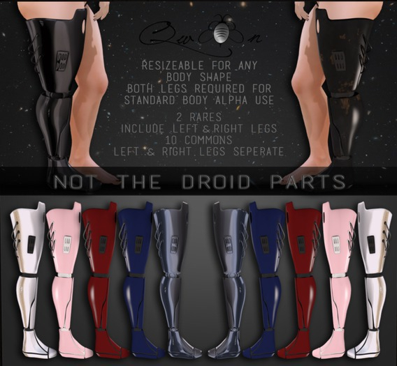 *QweenB* Not The Droid Parts Legs Black RARE