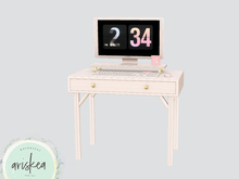 Ariskea[Brodie]  Office Desk & Computer -Gold