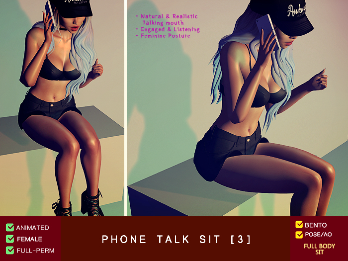 (Female) Talking Phone Sit [3]