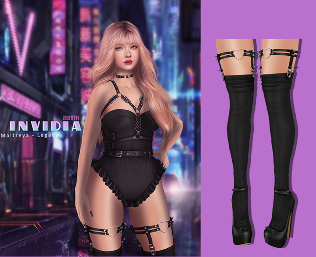 =Zenith=Dolly Platforms (Black) Maitreya/Legacy/Slink Hourglass