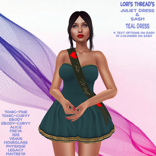 [L.T] Juliet Dress & Sash - Teal v2  (ADD ME)