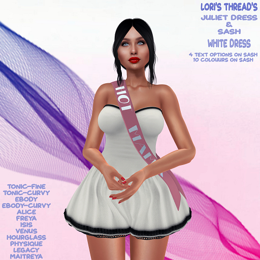[L.T] Juliet Dress & Sash - White v2  (ADD ME)