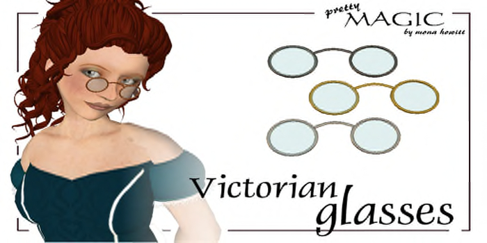 Glasses spectacles "Victorian Style" - 4 COLOR PACK [by Pretty Magic]