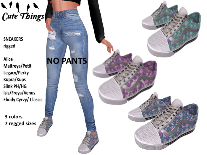 [CT] Tennis Sneakers in denim - 3 colors  - Kupra - Legacy - Maitreya - Belleza - Slink - ALice - Ebody