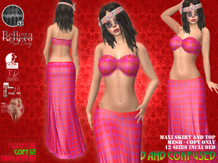 DEMO Valentine maxi skirt and top - Mesh