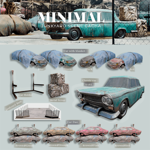 MINIMAL-Junkyard SET NO RARE (11 PIECES)