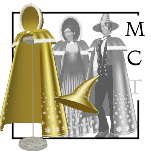 Snowcrystal golden cloak and hat [by Pretty Magic]