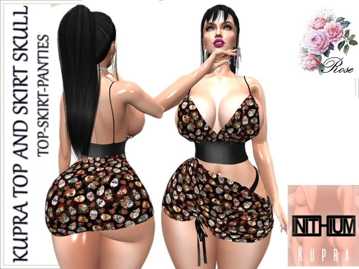 [ INITHIUM ] KUPRA TOP AND SKIRT SKULL