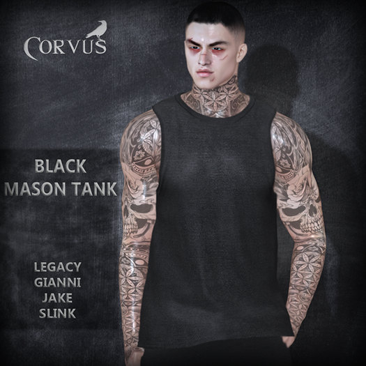 Corvus : Black Mason Tank Top