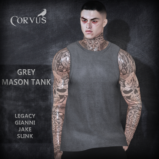 Corvus : Grey Mason Tank Top