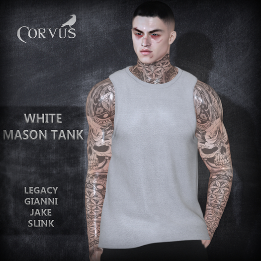 Corvus : White Mason Tank Top