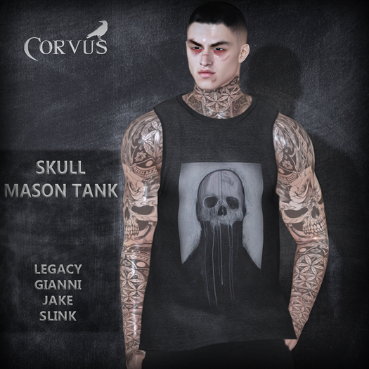Corvus : Skull Mason Tank Top