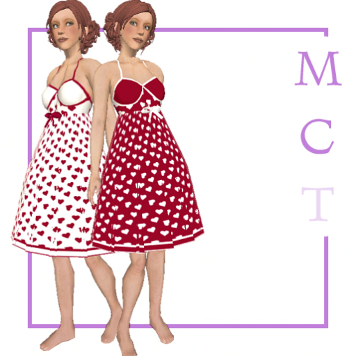 Valentine's baby doll twin set red [by Finally]