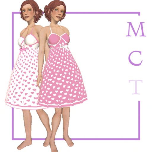 Valentine's baby doll twin set pink [by Finally]