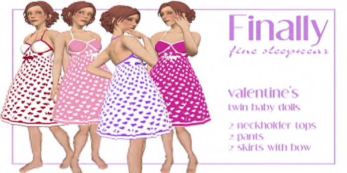 Valentine's twin baby dolls ALL COLOR PACK [by Finally]
