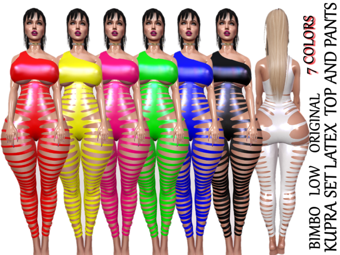 KUPRA SET LATEX  TOP AND PANTS 7 COLORS
