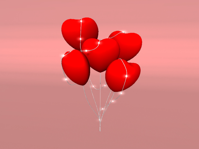 Heart Balloon with lights - Love Red