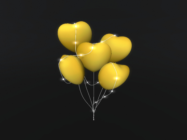 Heart Balloon with lights - Golden