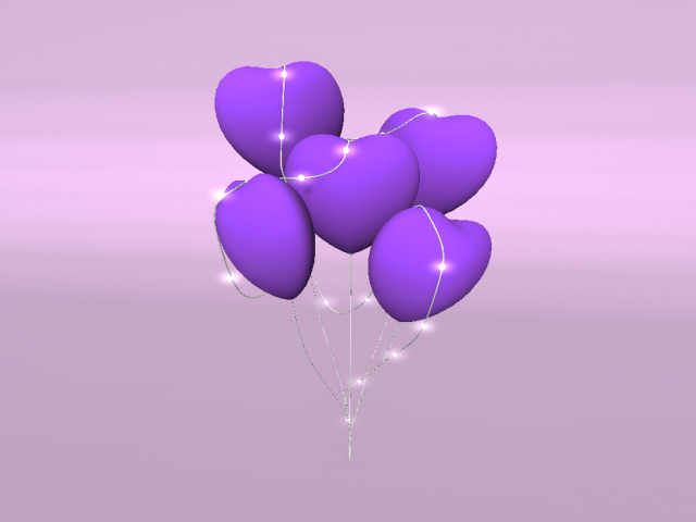 Heart Balloon with lights - Rich Purple