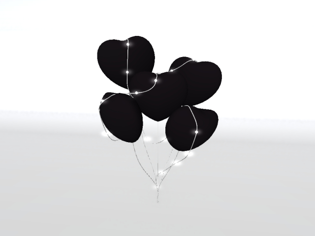 Heart Balloon with lights - Night black