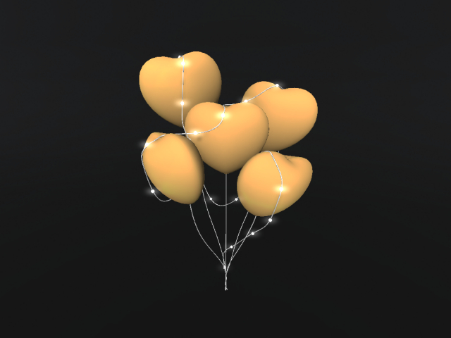 Heart Balloon with lights - Baby Yellow