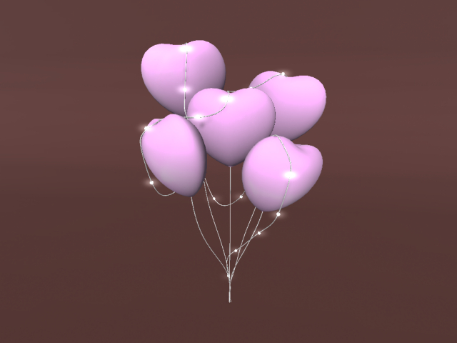 Heart Balloon with lights - Baby Pink