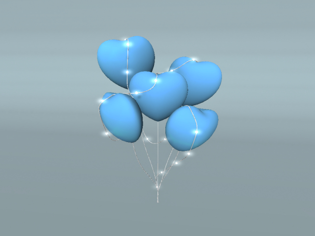 Heart Balloon with lights -  Baby Blue