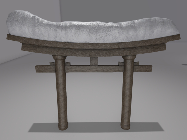 FULL PERM Mesh + Textures Stunning Wood Torii Gate with Snow