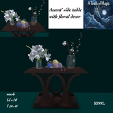 Accent side table with floral decor-BOX