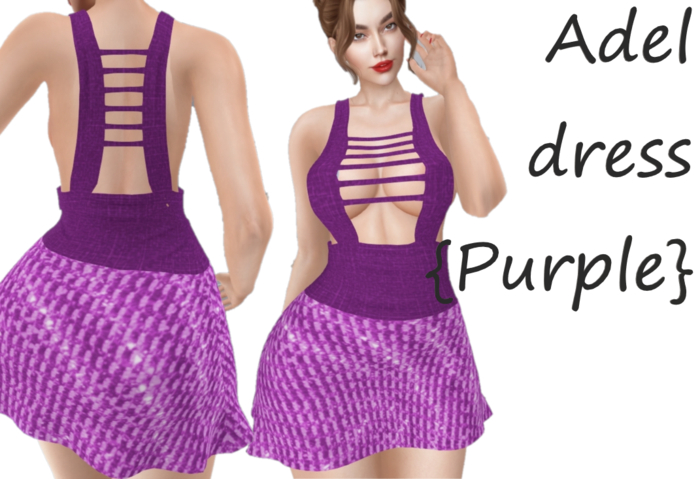 Strip dress-PURPLE