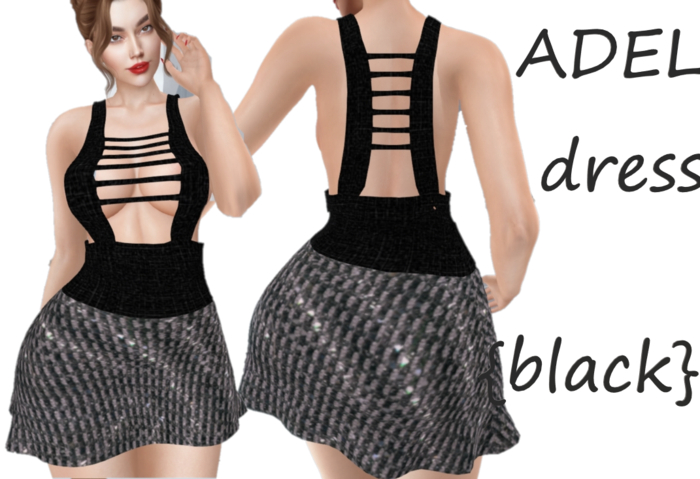 strip dress-black