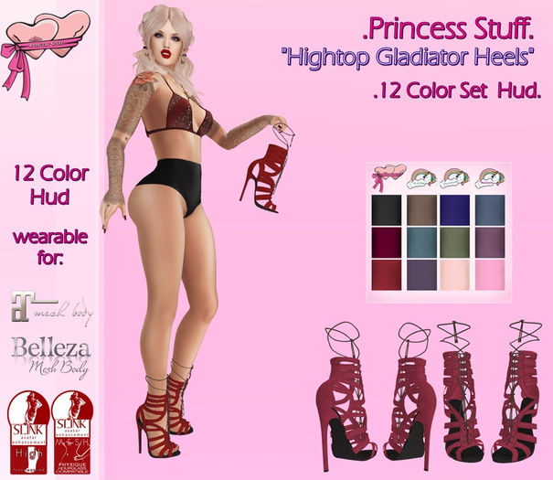 .Princess Stuff. [Hightop Gladiator Heels] 12 Color Fatpack_add