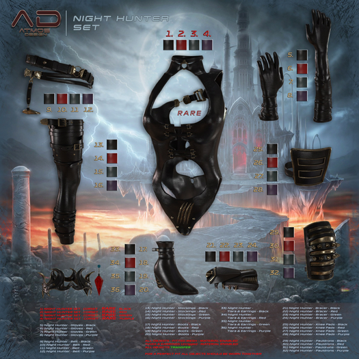 [AD] - Night Hunter - Stockings - Red - MAITREYA